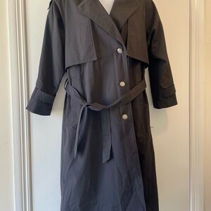 Classic Black Women's Trench Coat XL